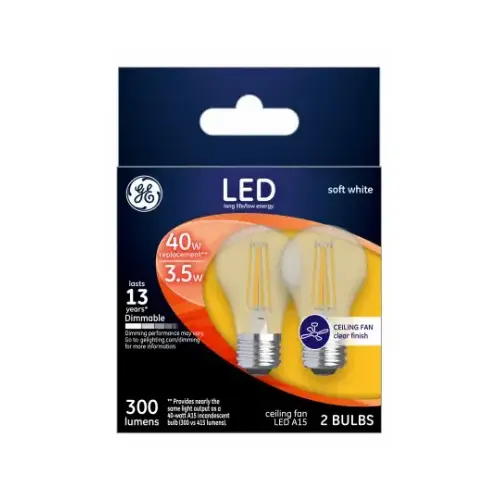 LED Bulb A15 E12 (Candelabra) Soft White 40 W Clea - 2 per pack x6 packs