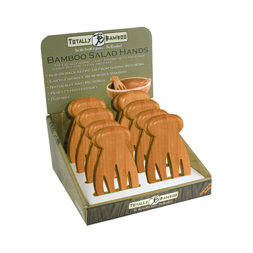 Salad Hands Brown Bamboo Brown - pack of 12 Pairs