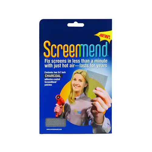 Screenmend 857101004532 Screen Repair Patch Charcoal Fiberglass 5" W X 7" L Charcoal
