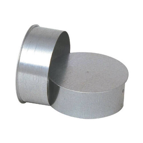 HVAC Duct Pipe Tee Cap/Plug, No Crimp, Galvanized, 3-In.