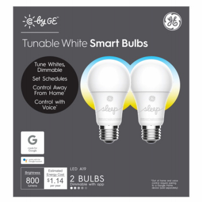 GE 93096308 LED Smart Bulb A19 E26 (Medium) Soft White 60 W Frosted Pair