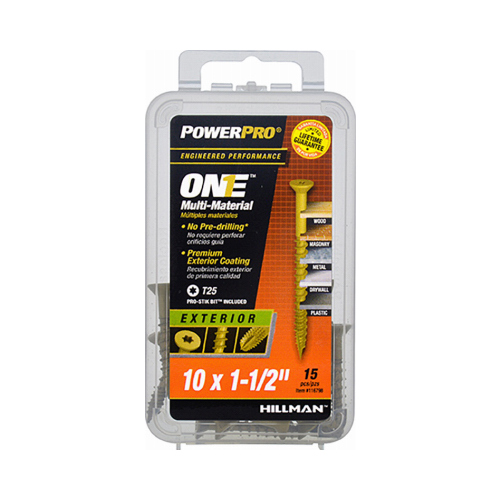 Multi-Material Screw POWERPRO ONE No. 10 X 1-1/2" L Star Flat Head Bronze