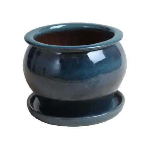 Trendspot DB10021-11D 11 In. Studion Planter, Ceramic, Dripping Blue