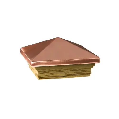 Post Cap, 6 in L, 6 in W, Cedar - pack of 6