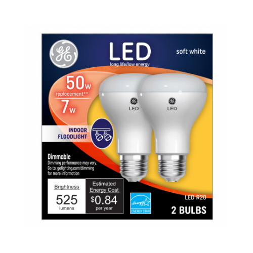 LED Bulb R20 E26 (Medium) Soft White 50 Watt Equivalence Clear Pair