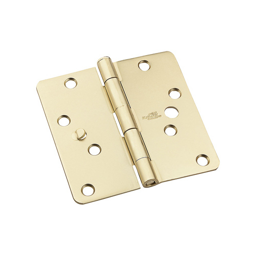 Door Hinge 4" L Satin Brass Satin Brass - pack of 5