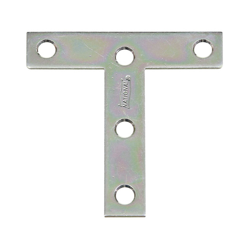 V116 Series T-Plate, 4 in L, 0.07 in Thick, Steel, Zinc - pack of 2