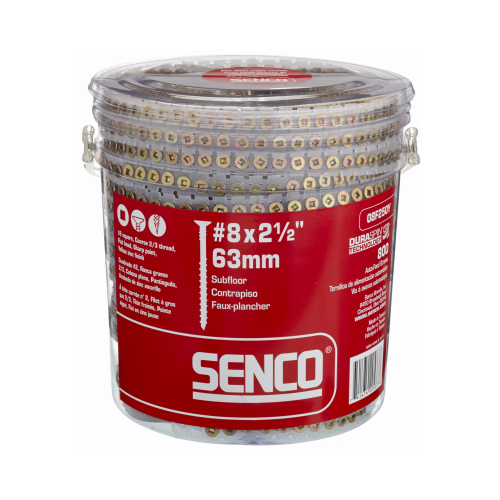 Senco 08F250Y Deck Screws DuraSpin No. 8 Sizes X 2-1/2" L Square Square Head Zinc-Plated