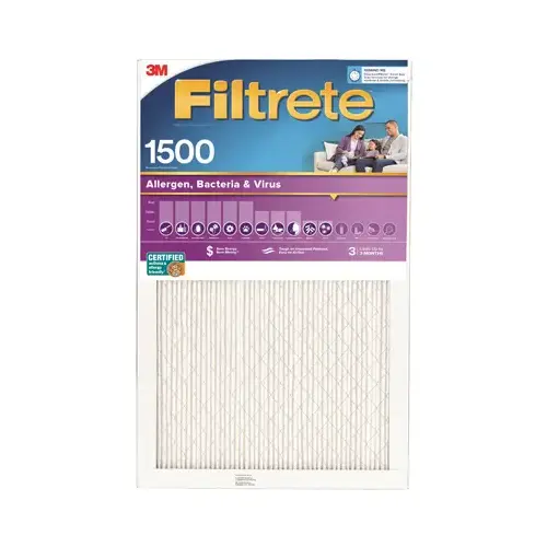 Electrostatic Air Filter, 24 in L, 14 in W, 11 MERV, Microfiber Filter Media, Cardboard Frame