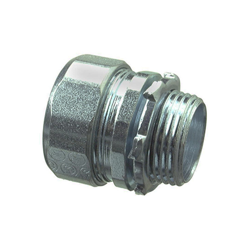 Conduit Connector, 3/4 in Compression, Steel Pair