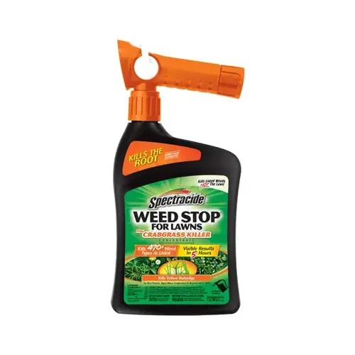 Weed Stop For Lawns Plus Crabgrass Killer Concentrate 32 Oz. Ready To Spray Hose End Weed Killer Brown