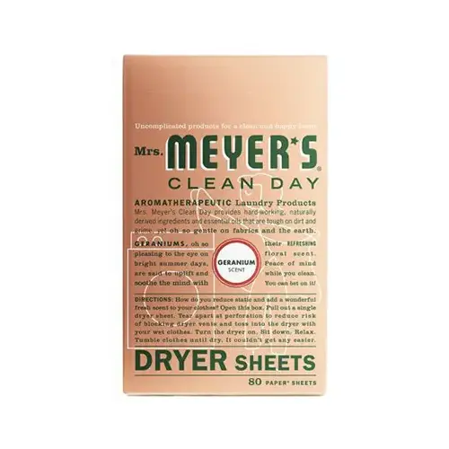 Fabric Softener Mrs. Meyer's Clean Day Geranium Scent Sheets