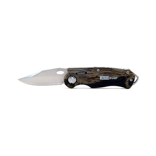 AccuSharp 704C Folding Knife Camouflage Stainless Steel 4" Sport
