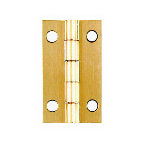 Decorative Narrow Hinge, 1-1/2 in H Door Leaf, 0.04 in Thick Door Leaf, Brass, Solid Brass - pack of 2