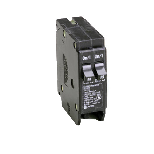 Circuit Breaker, Duplex, Type BR, 15 A, 1 -Pole, 120/240 V, Plug Mounting