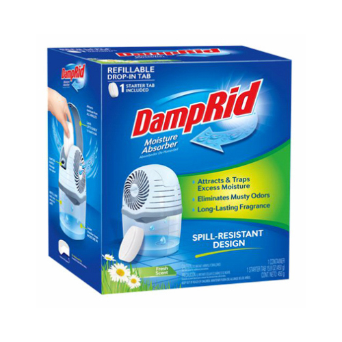 DampRid FG96 Drop-In Moisture Absorber, 15.8 oz Container, Solid, Fresh Off-White/White