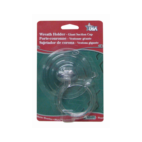 Adams 5750-88-1040 Suction Cup Wreath Holder, Polycarbonate Hook, PVC Base, 10 lb Working Load