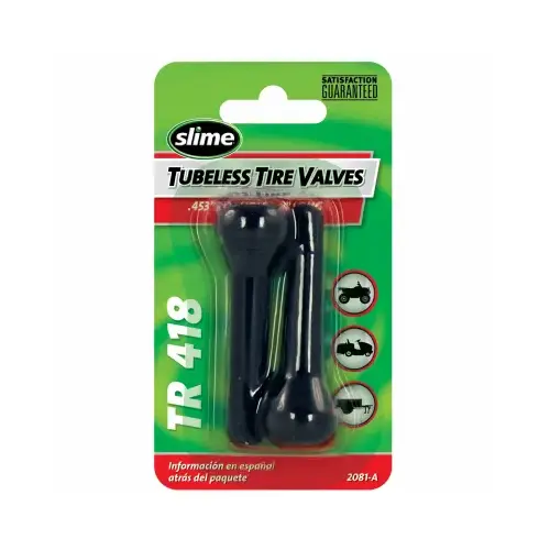 Slime 2081-A Tubeless Tire Valve Rubber 60 psi Pair