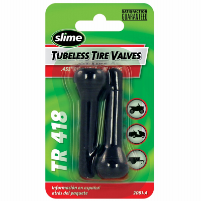 Slime 2081-A Tubeless Tire Valve Rubber 60 psi Pair