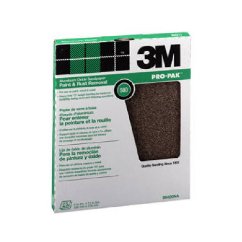 Sandpaper, 80-Grit, Aluminum Oxide, 9 x 11-In., 25-Ct.