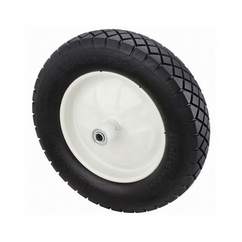 Wheelbarrow Tire Universal Fit 8" D X 15.5" D 500 lb. cap. Centered Polyurethane