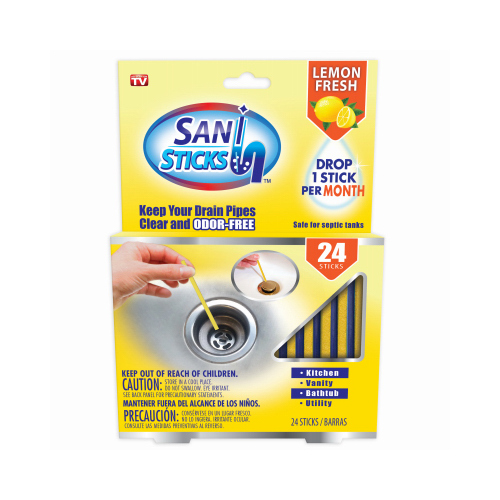 Sani Sticks 40671 Deodorizing Multi-Purpose Cleaner Lemon Fresh Scent Concentrated Stick 24 pk