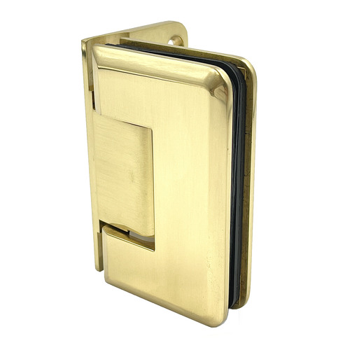 Premier Series Glass To Wall Mount Shower Door Hinge Offset Back Plate W/5 Pin Polished Brass
