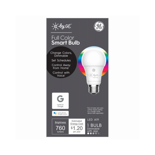 LED Smart Bulb A19 E26 (Medium) Color Changing 60 W Frosted