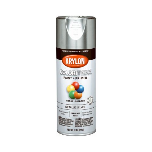 COLORmaxx Spray Paint, Metallic, Silver, 12 oz, Aerosol Can