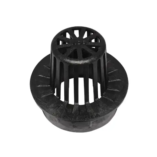 DrainTech 78 0443SDB Atrium Grate, 4 in Dia, Round, Polyethylene, Black