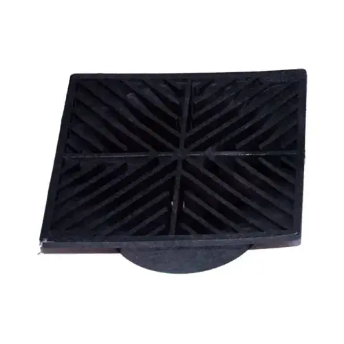 DrainTech 4 Drop-In Drain Grate, 3 in Dia, 6 in x 6 in, Square, 3 in Pipe, Polyethylene Black