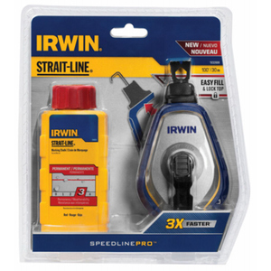 IRWIN Strait-Line Chalk Reel 100 ft Line Easy Fill & Lock Top Speedline Pro  NWT