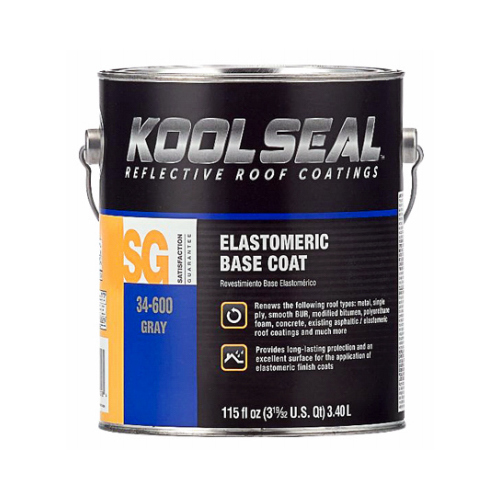 KOOL SEAL KS0034600-16 Elastomeric Base Coating, Gray, 1 gal, Liquid