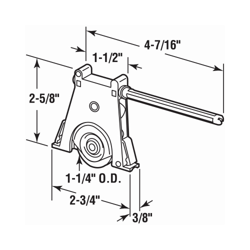 Slide-Co B 715 Sliding Screen Door Roller for Andersen Doors, White Plastic