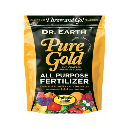 Dr. Earth 758P Fertilizer Pure Gold Organic Fruits/Vegetables 2-2-2 3 lb
