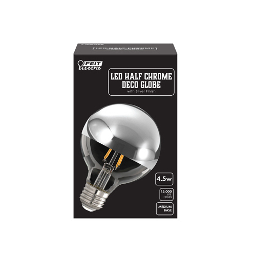 Filament LED Bulb Deco Globe G25 E26 (Medium) Soft White 40 W Silver