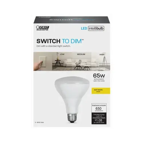 I LED Bulb, Flood/Spotlight, BR30 Lamp, 65 W Equivalent, E26 Lamp Base, Dimmable, White Clear