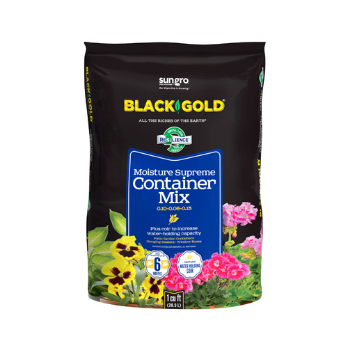 SUN GRO HORTICULTURE 1413000CFL001P BLACK GOLD Container Potting Mix, 1 cu-ft Coverage Area, 70 Bag