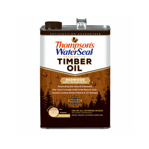 Thompson's Waterseal TH.048821-16-XCP4 Penetrating Timber Oil Thompson's WaterSeal Semi-Transparent Redwood Oil-Based Penetrating Timber Oi Redwood - pack of 4