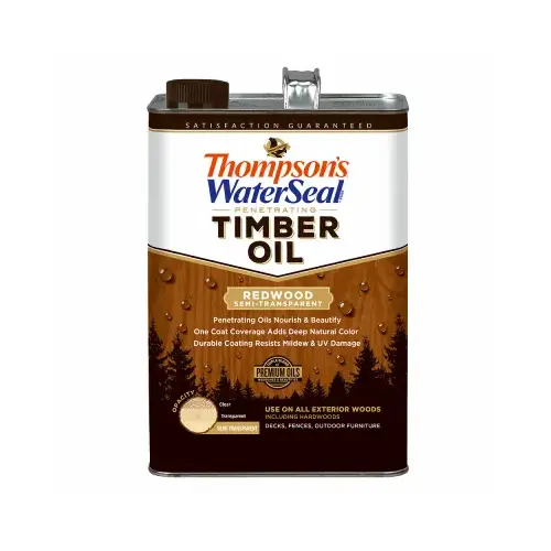 Thompson's Waterseal TH.048821-16-XCP4 Penetrating Timber Oil Thompson's WaterSeal Semi-Transparent Redwood Oil-Based Penetrating Timber Oi Redwood - pack of 4