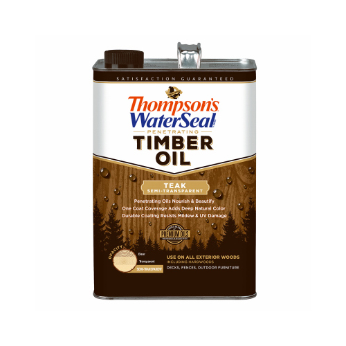 Thompson's Waterseal TH.048831-16-XCP4 Penetrating Timber Oil Thompson's WaterSeal Semi-Transparent Teak Oil-Based 1 Teak - pack of 4