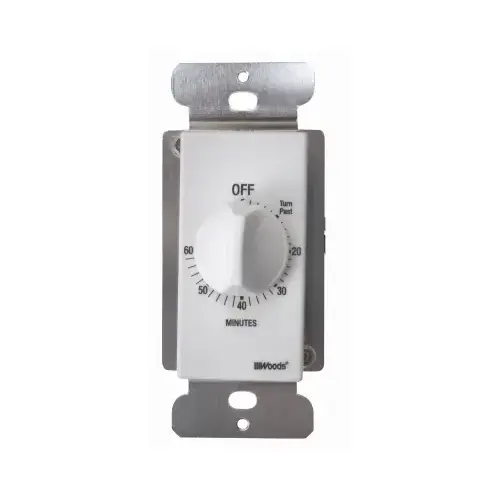 SOUTHWIRE/COLEMAN CABLE 59717WD In-Wall 60-Minute Switch Outlet/Appliance Timer, White