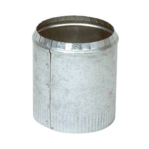 HVAC Duct Pipe Top Collar, Crimped, Galvanized, 30 Gauge, 5-In.