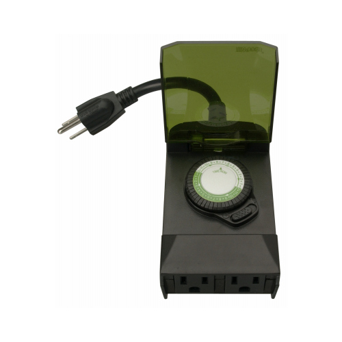 Outdoor Timer, 24-Hour Mechanical Programming, 2-Outlets