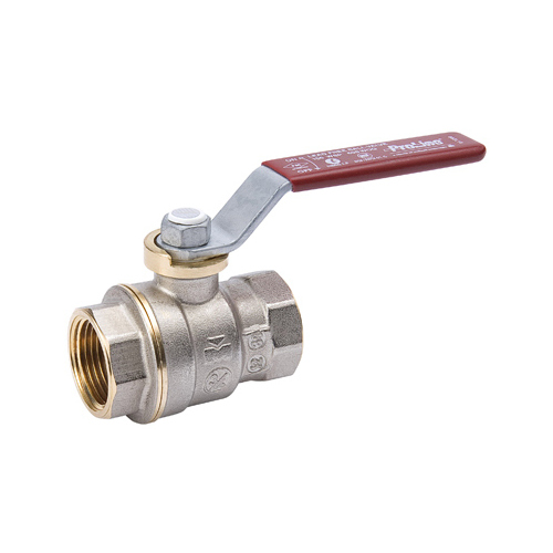 Full-Port Ball Valve, Forged Brass, Female Pipe Thread, 1-In.