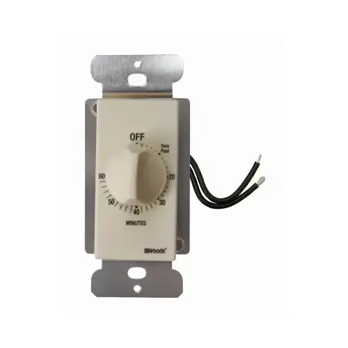 SOUTHWIRE/COLEMAN CABLE 59718WD In-Wall 60-Minute Switch Outlet/Appliance Timer, Almond