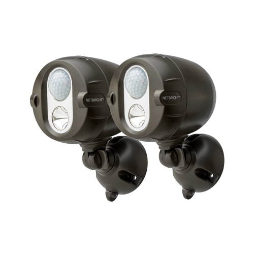 MR BEAMS/WIRELESS ENVIRONMENT LLC MBN352-BRN-02-04 Net Bright Wireless LED Spotlight, Motion Sensing, Brown, 200-Lumens Pair