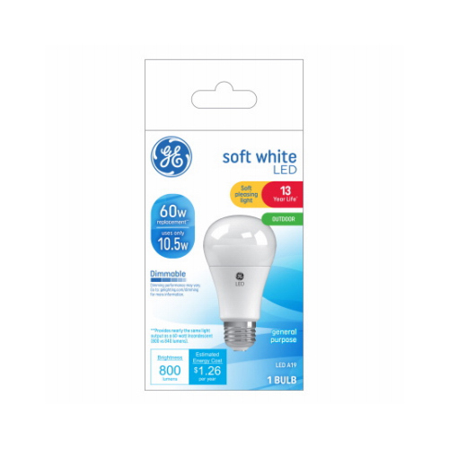 LED Light Bulb, Warm, Soft White, 800 Lumens, 10.5-Watts