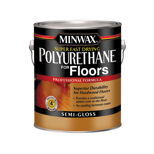 Floor Polyurethane, Super-Fast Drying, Semi-Gloss, 1-Gallon