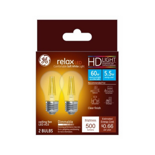 LED Bulb Relax LED A15 E26 (Medium) Soft White 60 Watt Equivalence Clear